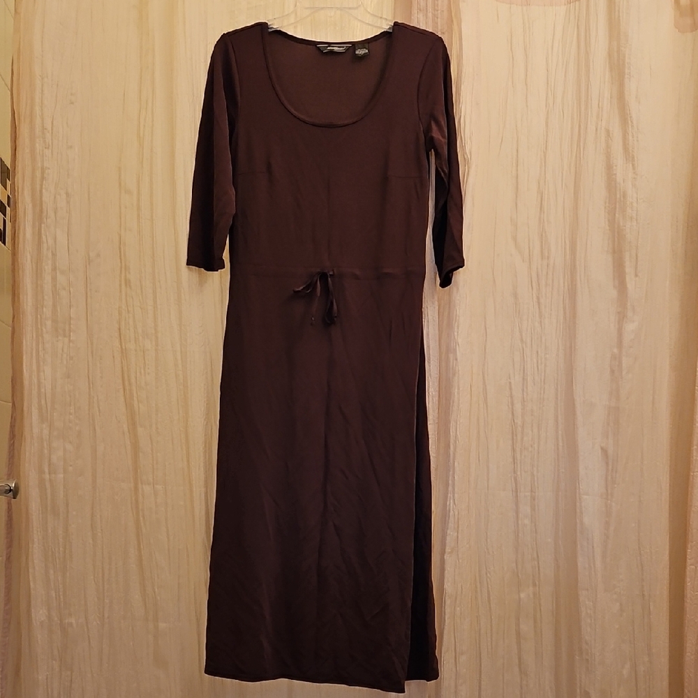 NWOT Eddie Bauer Elegant Brown Midi Dress